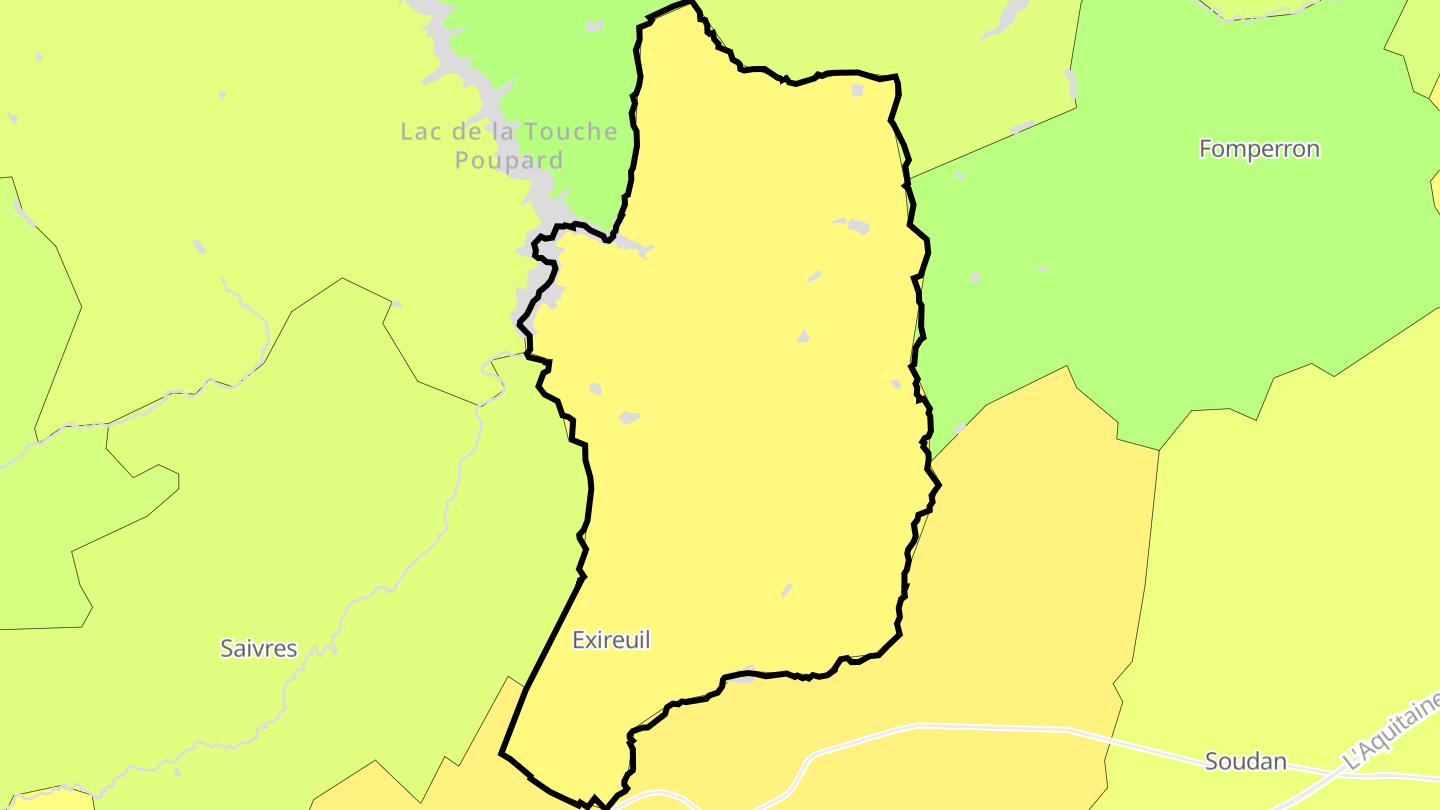 Carte des prix de l'immobilier Exireuil