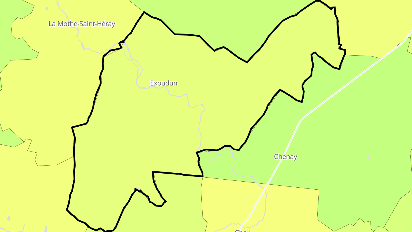 Carte des prix de l'immobilier Exoudun