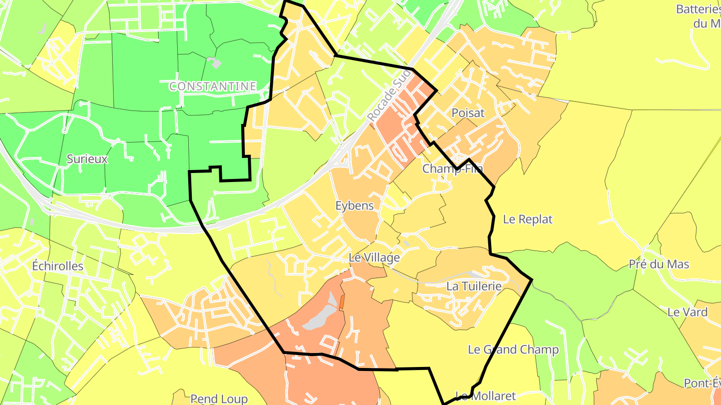 Carte des prix de l'immobilier Eybens