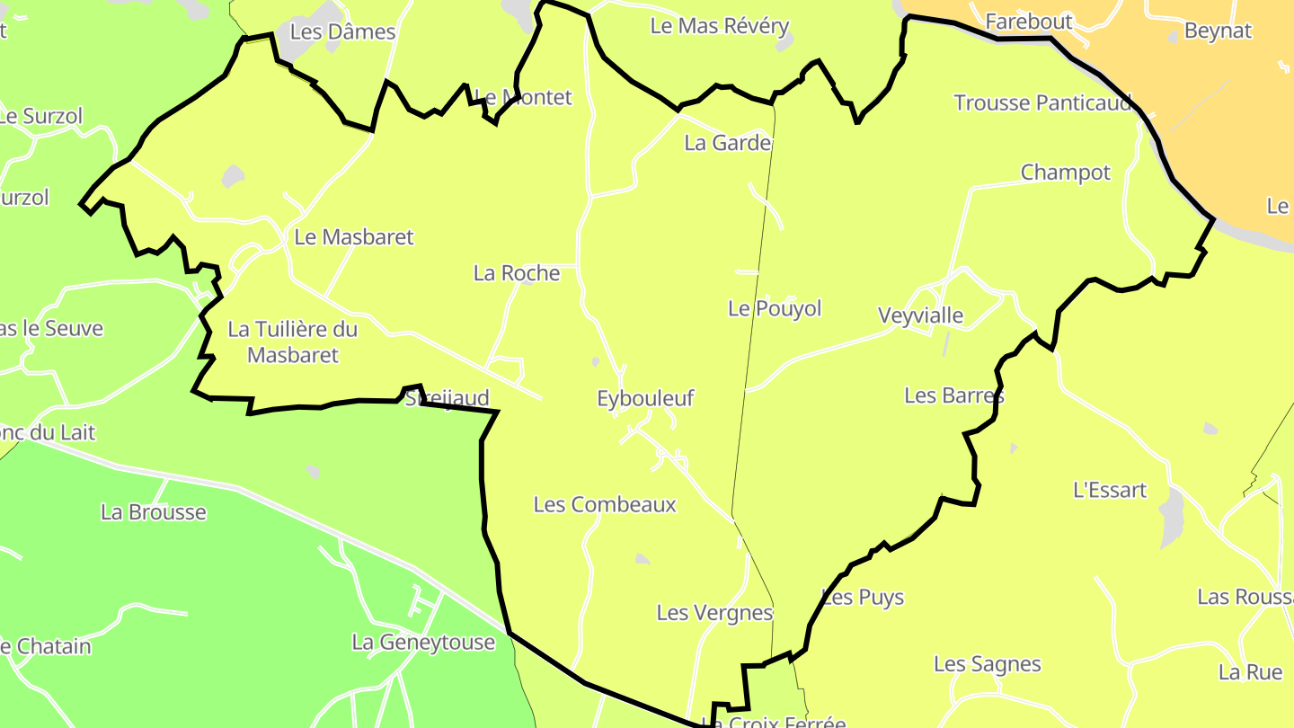 Carte des prix de l'immobilier Eybouleuf