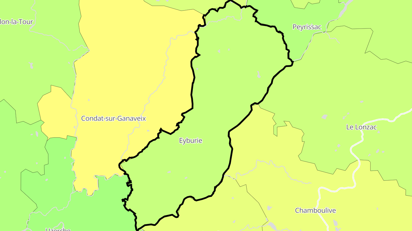 Carte des prix de l'immobilier Eyburie