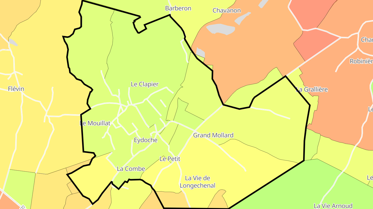 Carte des prix de l'immobilier Eydoche