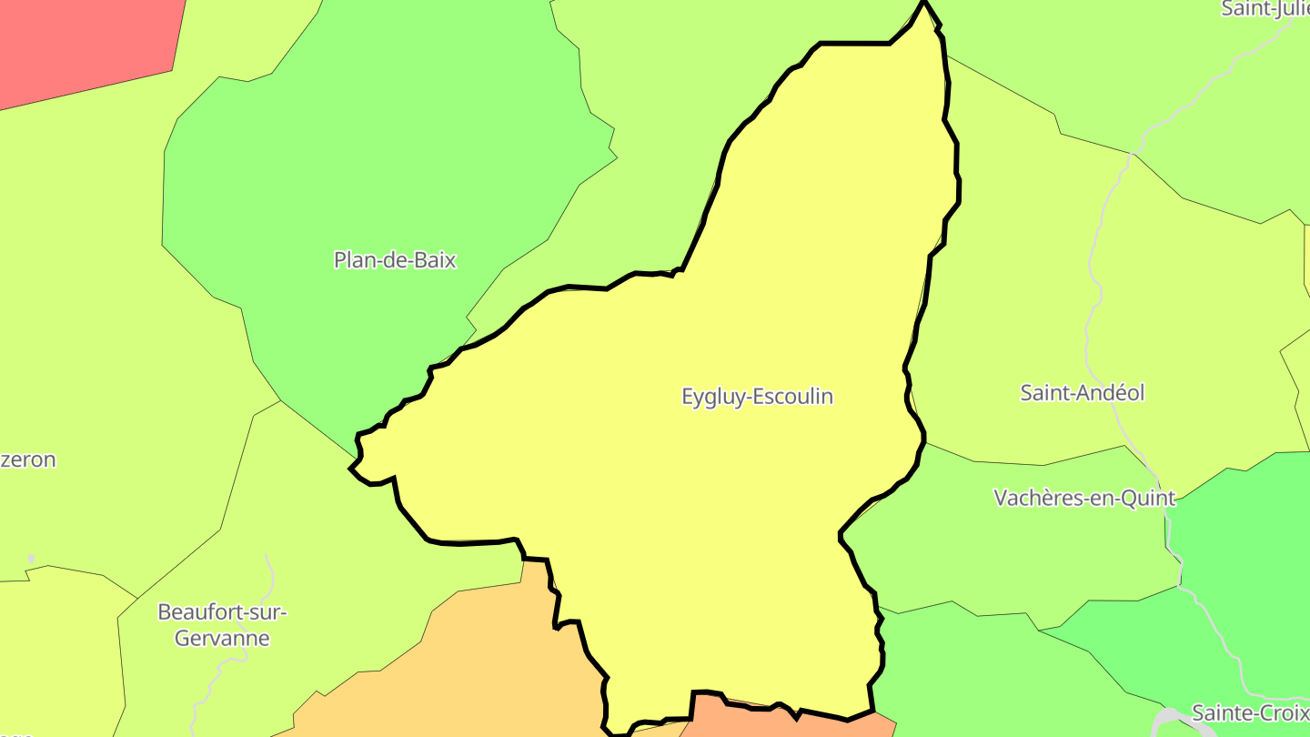 Carte des prix de l'immobilier Eygluy-Escoulin