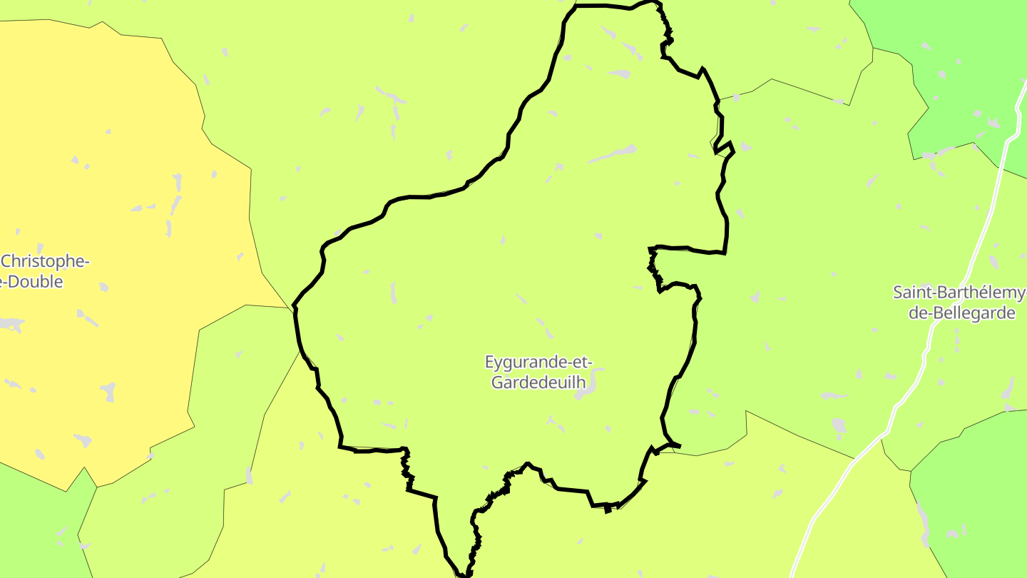 Carte des prix de l'immobilier Eygurande-et-Gardedeuil