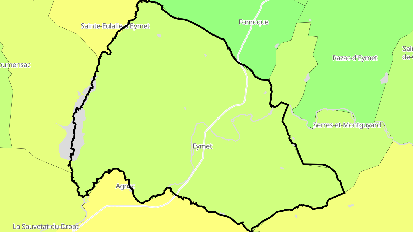 Carte des prix de l'immobilier Eymet