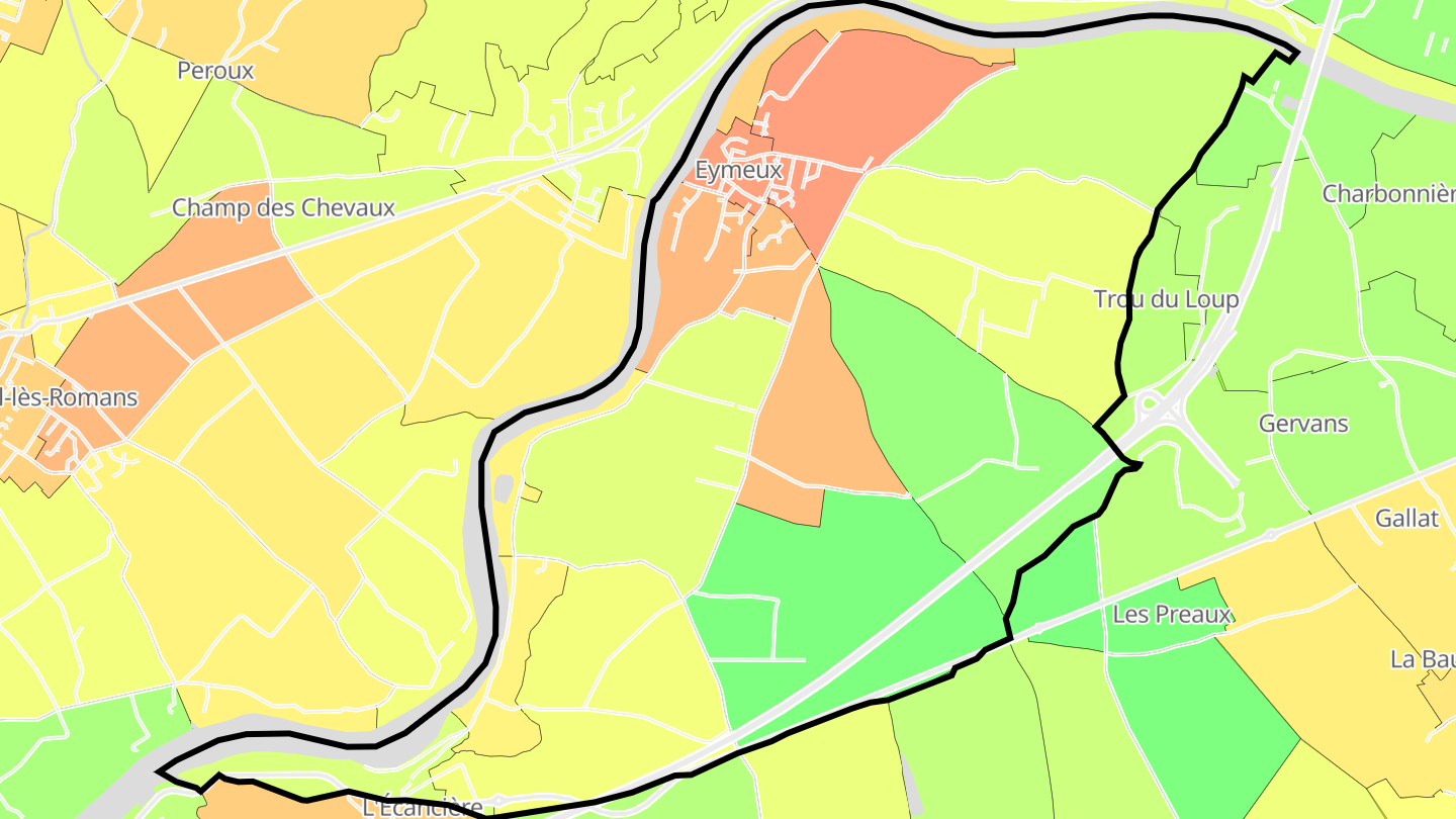 Carte des prix de l'immobilier Eymeux