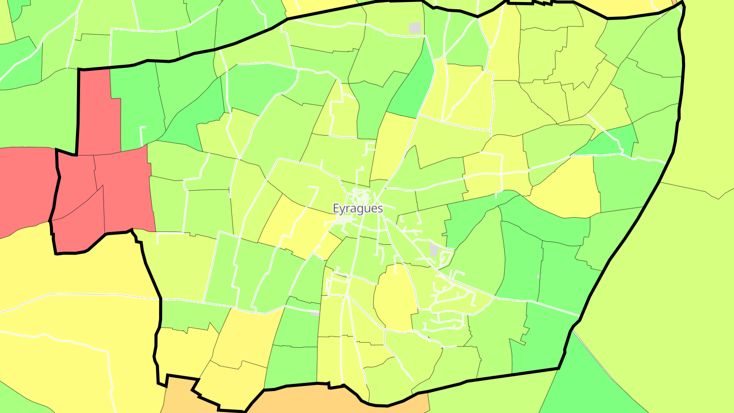 Carte des prix de l'immobilier Eyragues