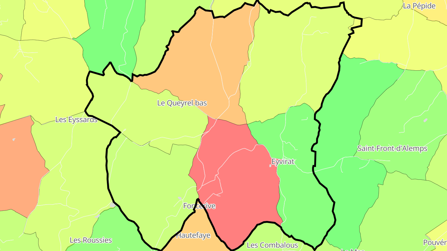 Carte des prix de l'immobilier Eyvirat