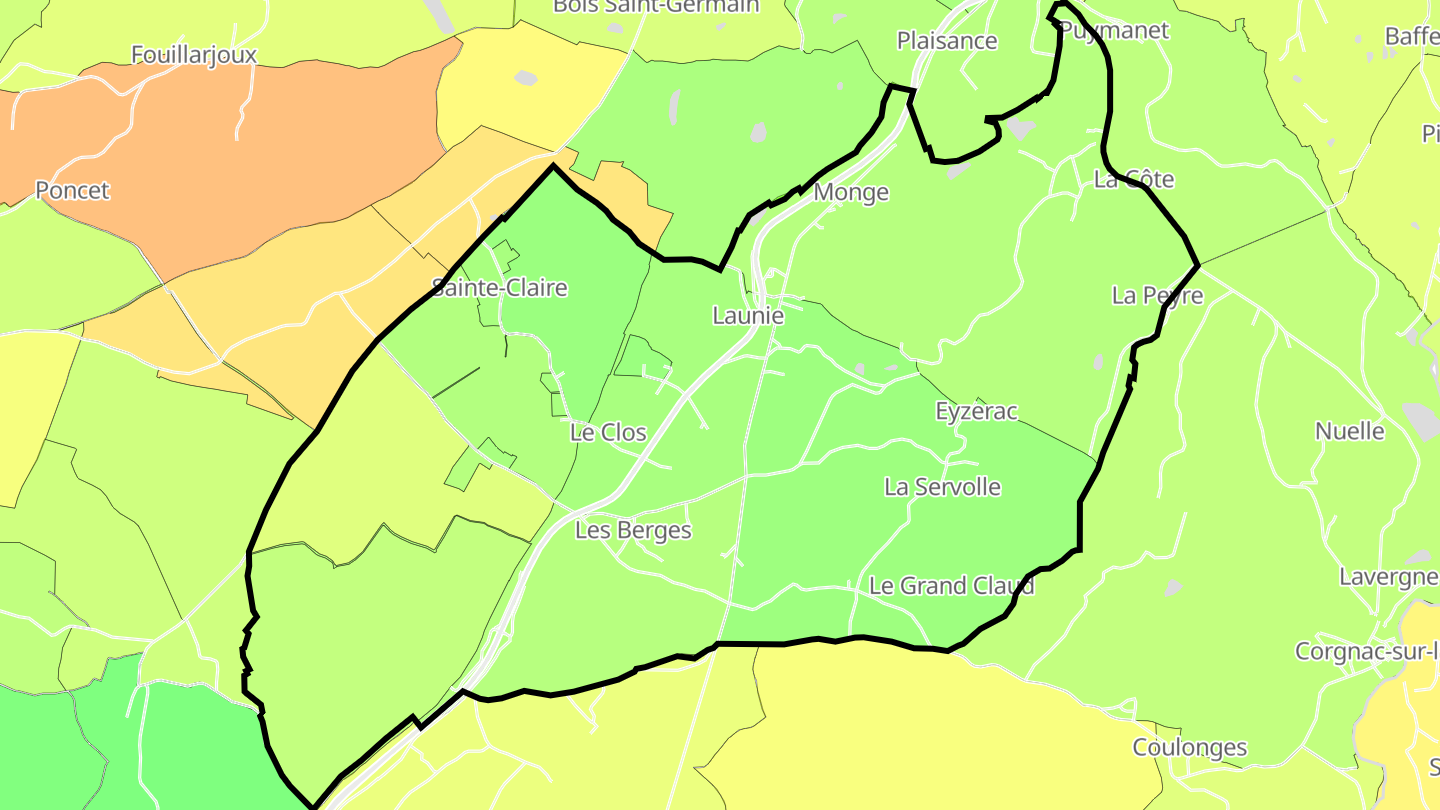 Carte des prix de l'immobilier Eyzerac