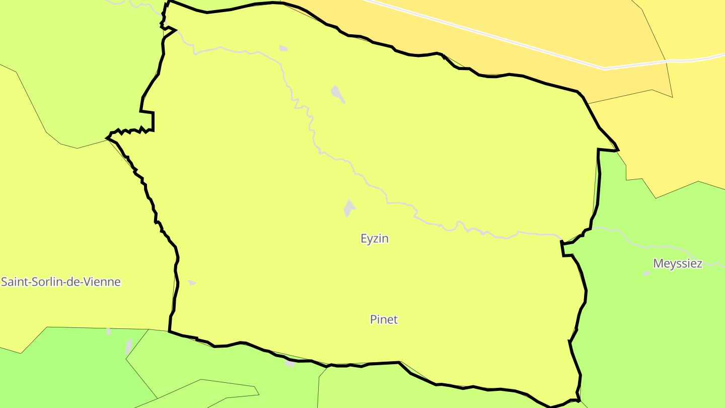 Carte des prix de l'immobilier Eyzin-Pinet