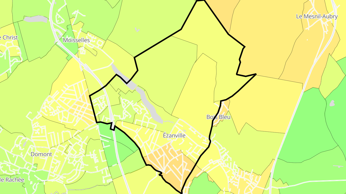 Carte des prix de l'immobilier Ézanville