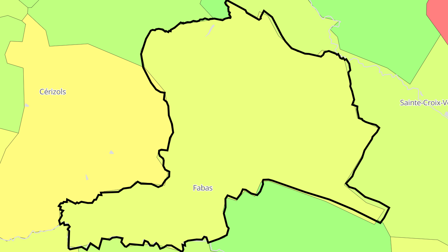 Carte des prix de l'immobilier Fabas