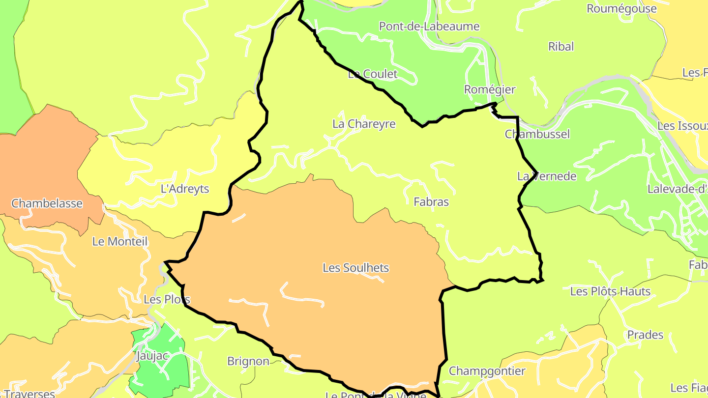 Carte des prix de l'immobilier Fabras