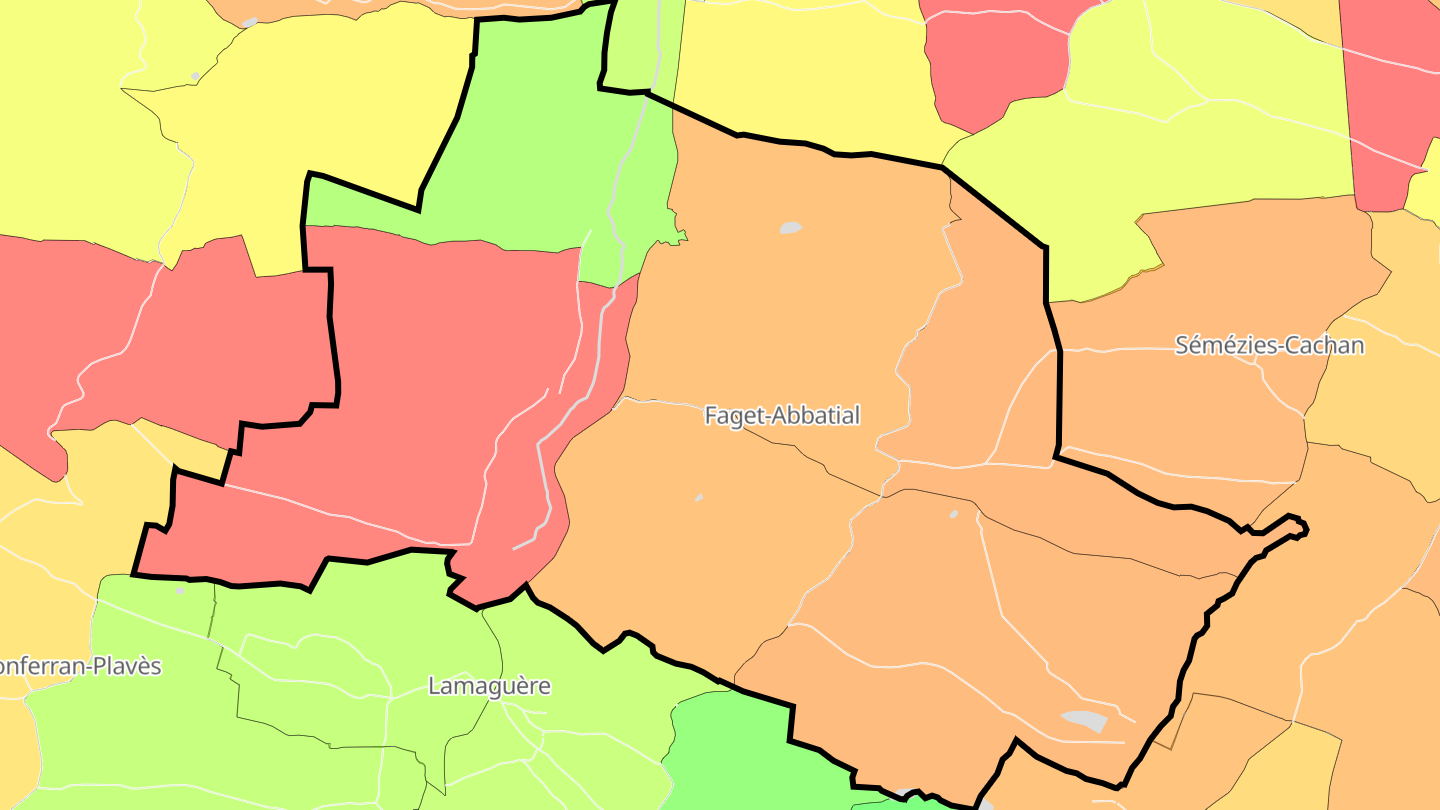 Carte des prix de l'immobilier Faget-Abbatial