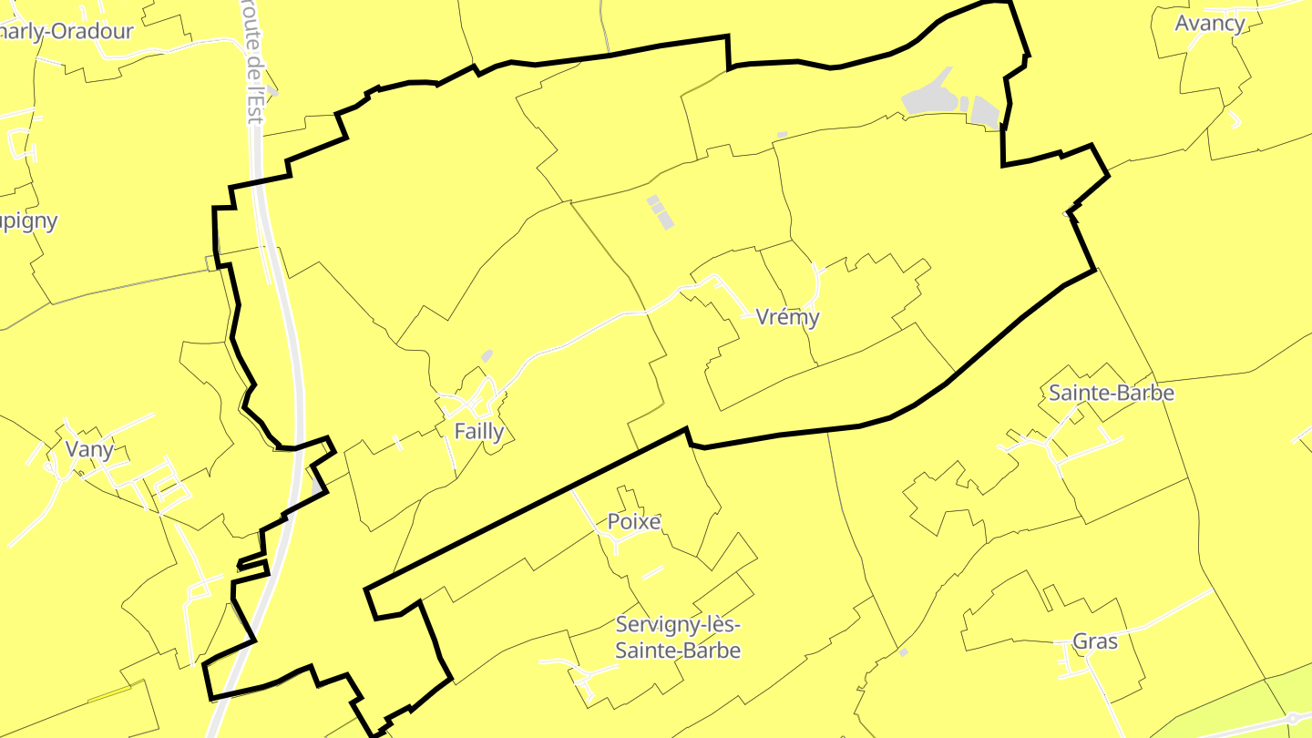 Carte des prix de l'immobilier Failly