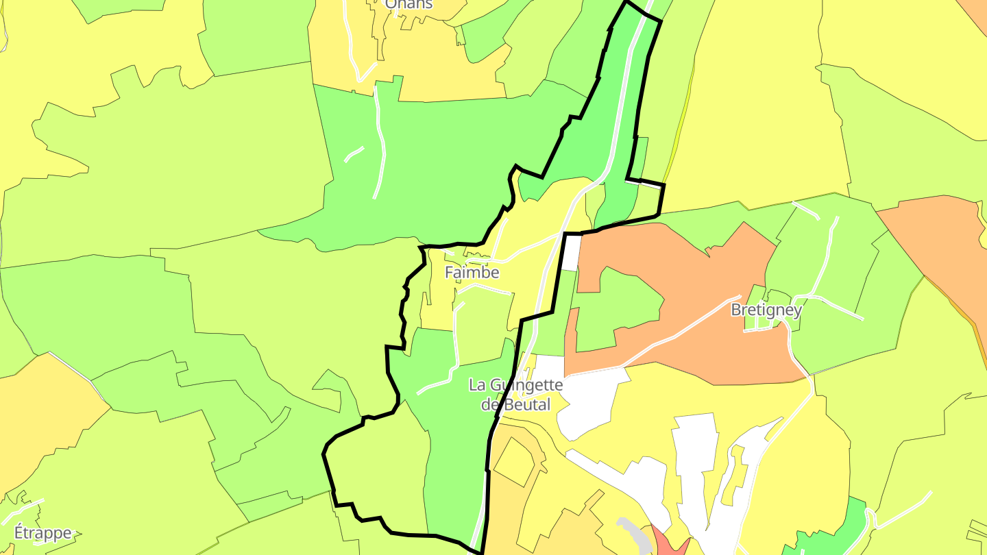 Carte des prix de l'immobilier Faimbe