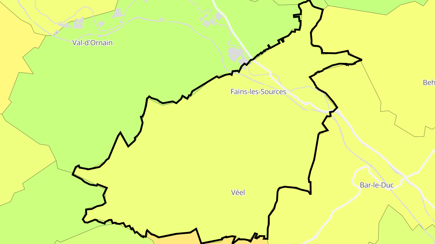 Carte des prix de l'immobilier Fains-Véel