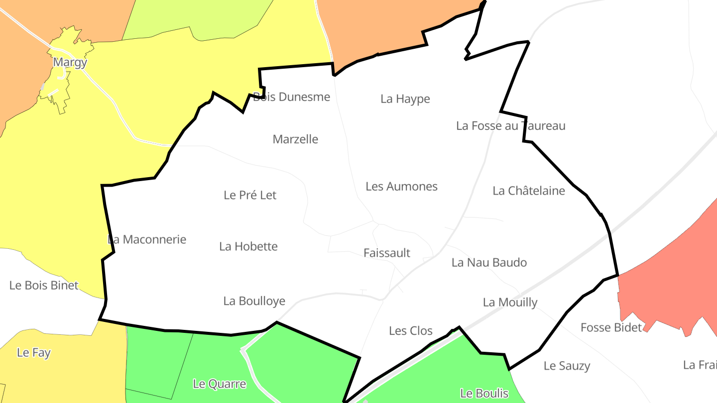 Carte des prix de l'immobilier Faissault