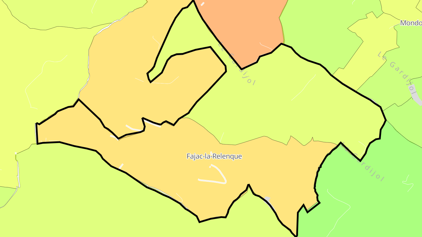 Carte des prix de l'immobilier Fajac-la-Relenque