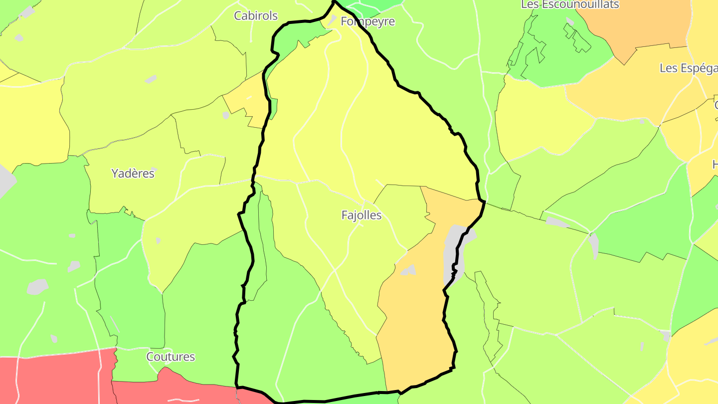 Carte des prix de l'immobilier Fajolles