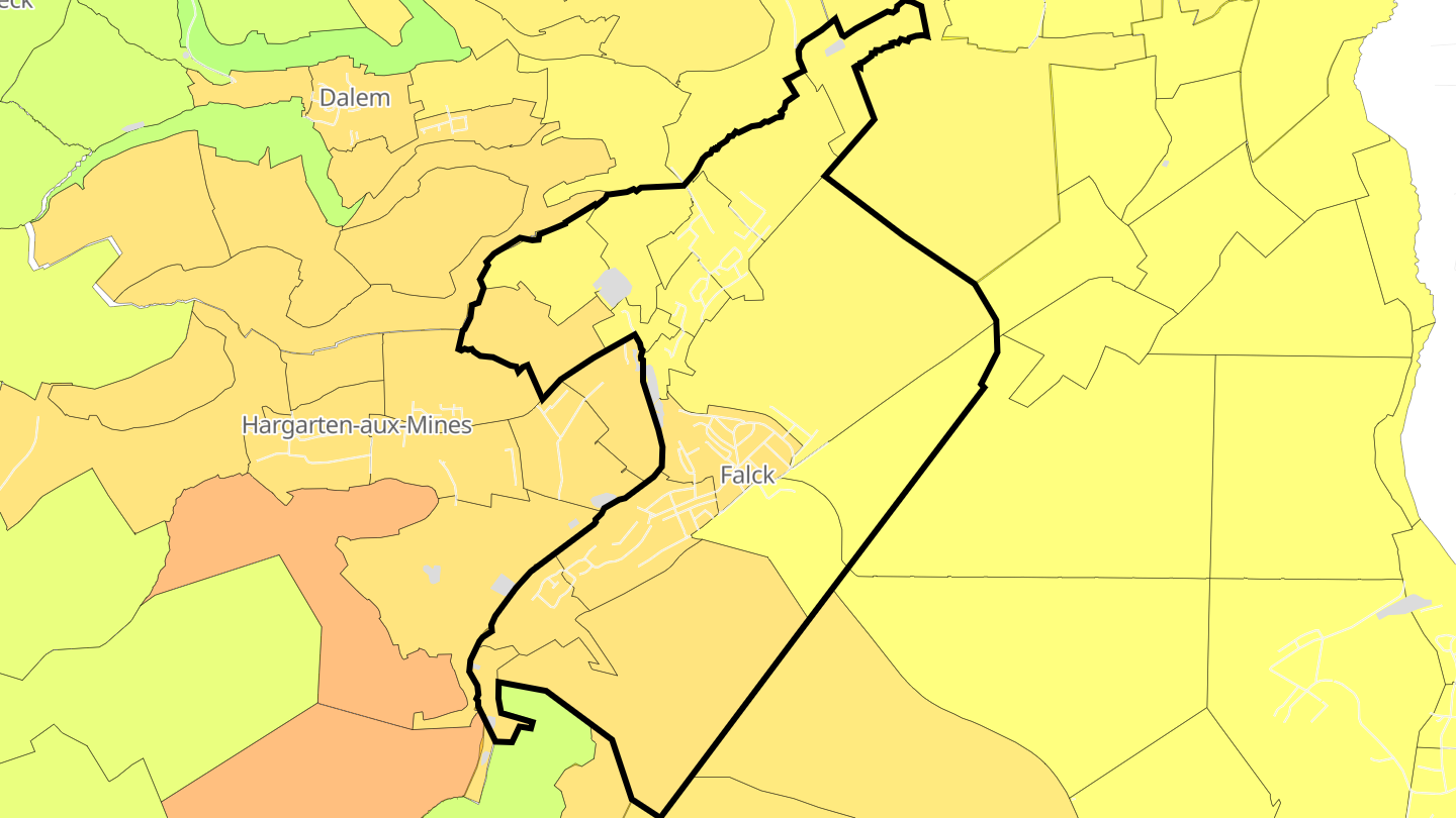 Carte des prix de l'immobilier Falck