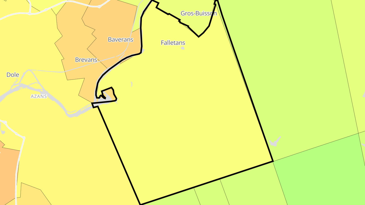 Carte des prix de l'immobilier Falletans