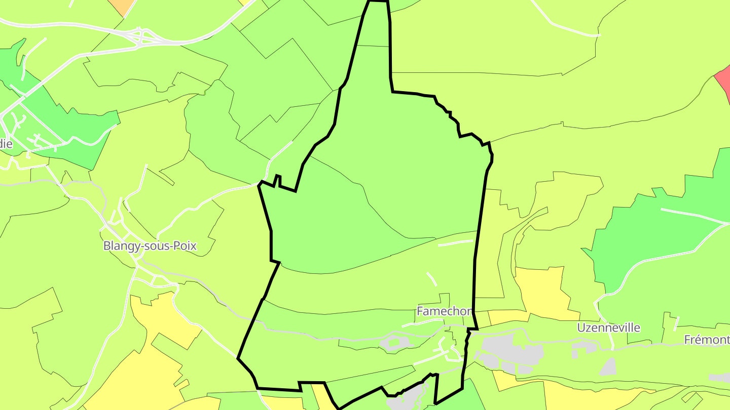 Carte des prix de l'immobilier Famechon