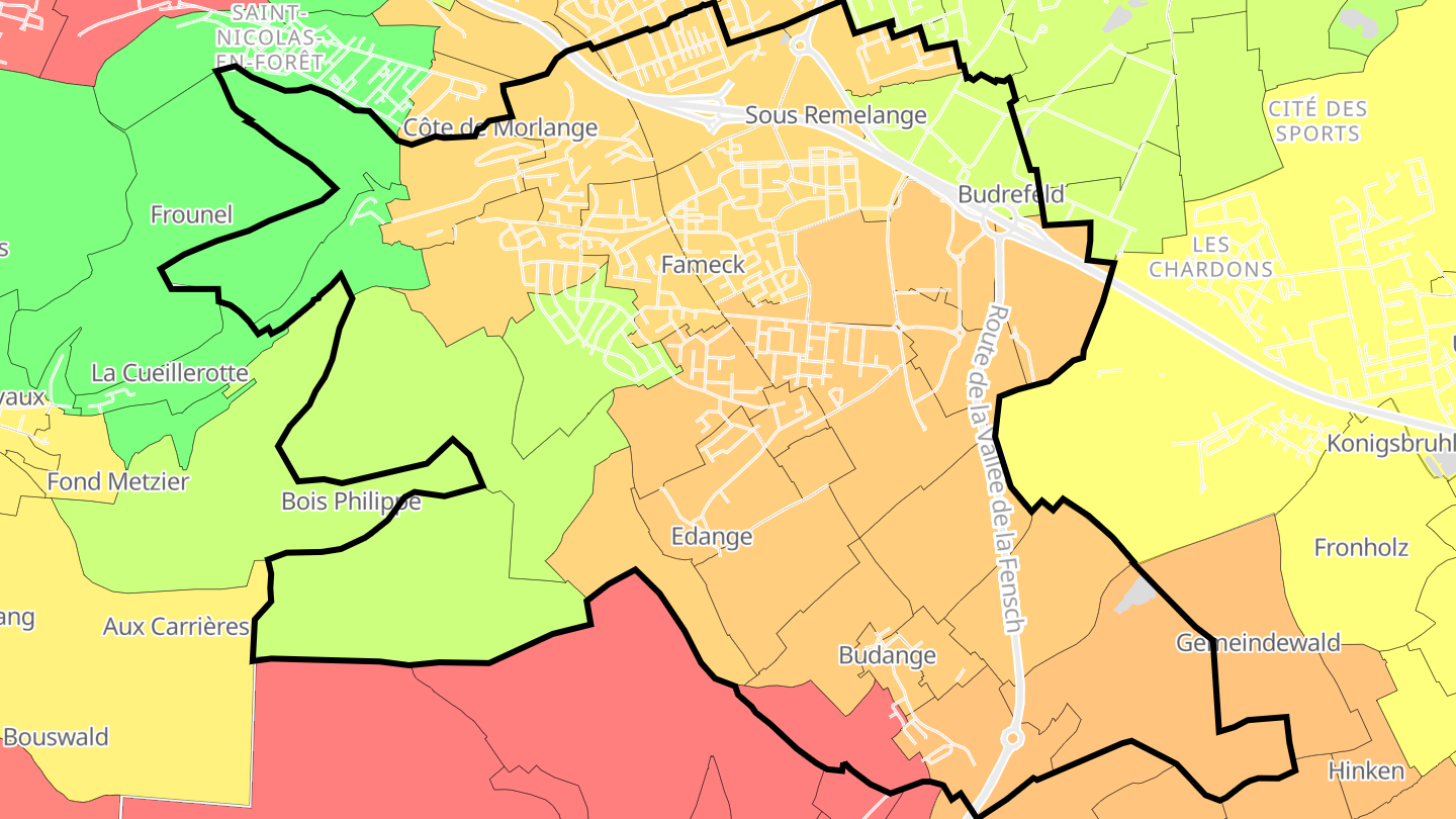 Carte des prix de l'immobilier Fameck