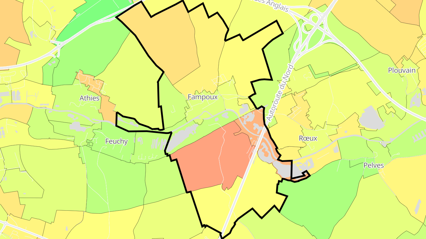 Carte des prix de l'immobilier Fampoux
