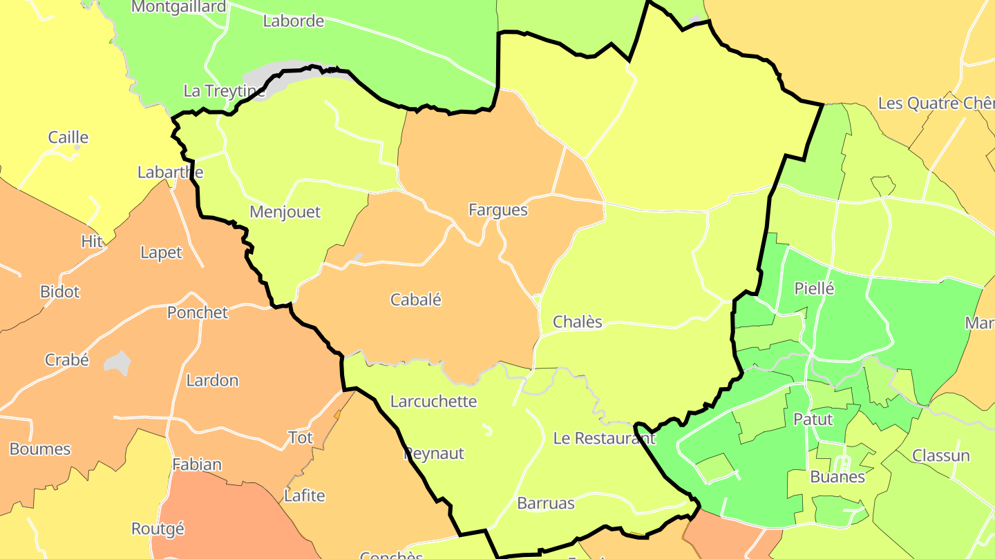 Carte des prix de l'immobilier Fargues