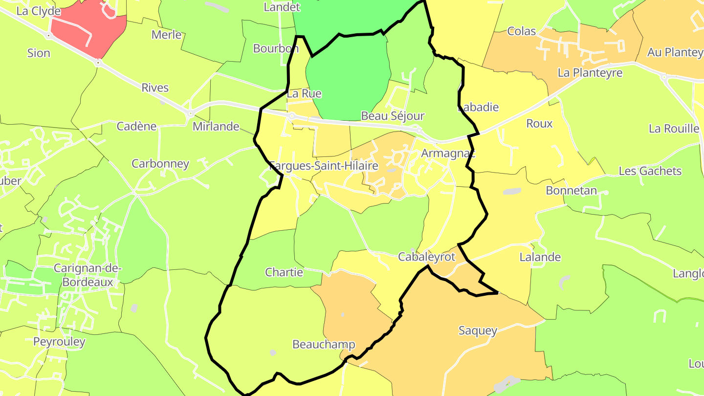 Carte des prix de l'immobilier Fargues-Saint-Hilaire