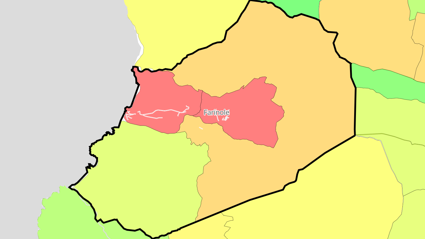 Carte des prix de l'immobilier Farinole