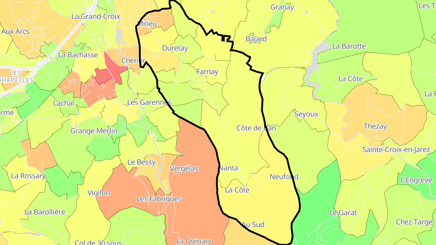 Carte des prix de l'immobilier Farnay