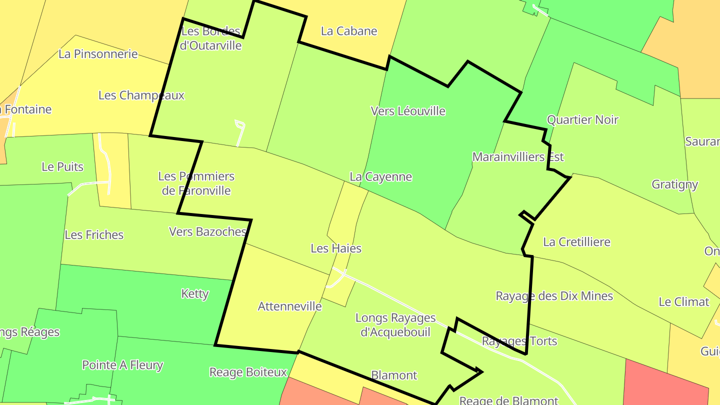 Carte des prix de l'immobilier Faronville