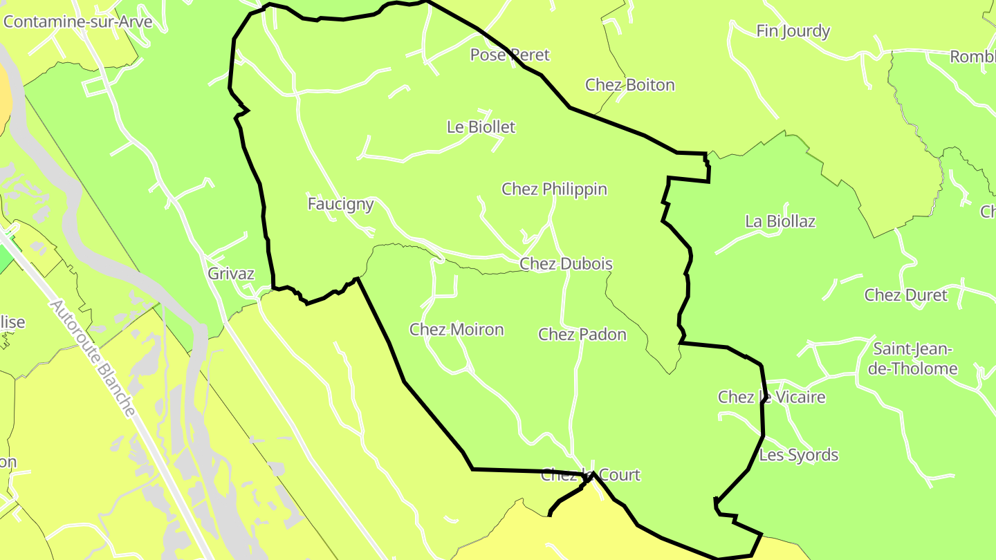 Carte des prix de l'immobilier Faucigny