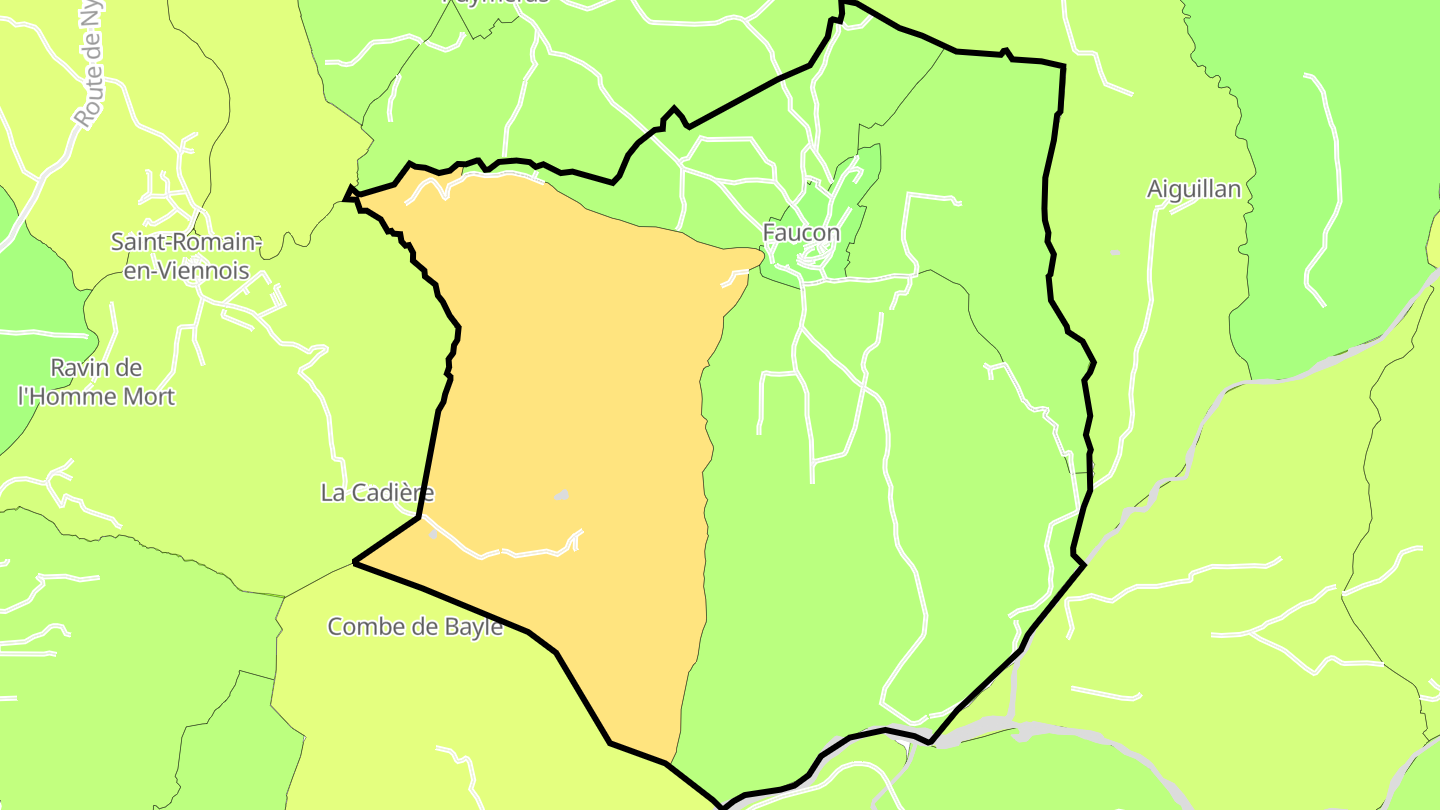 Carte des prix de l'immobilier Faucon