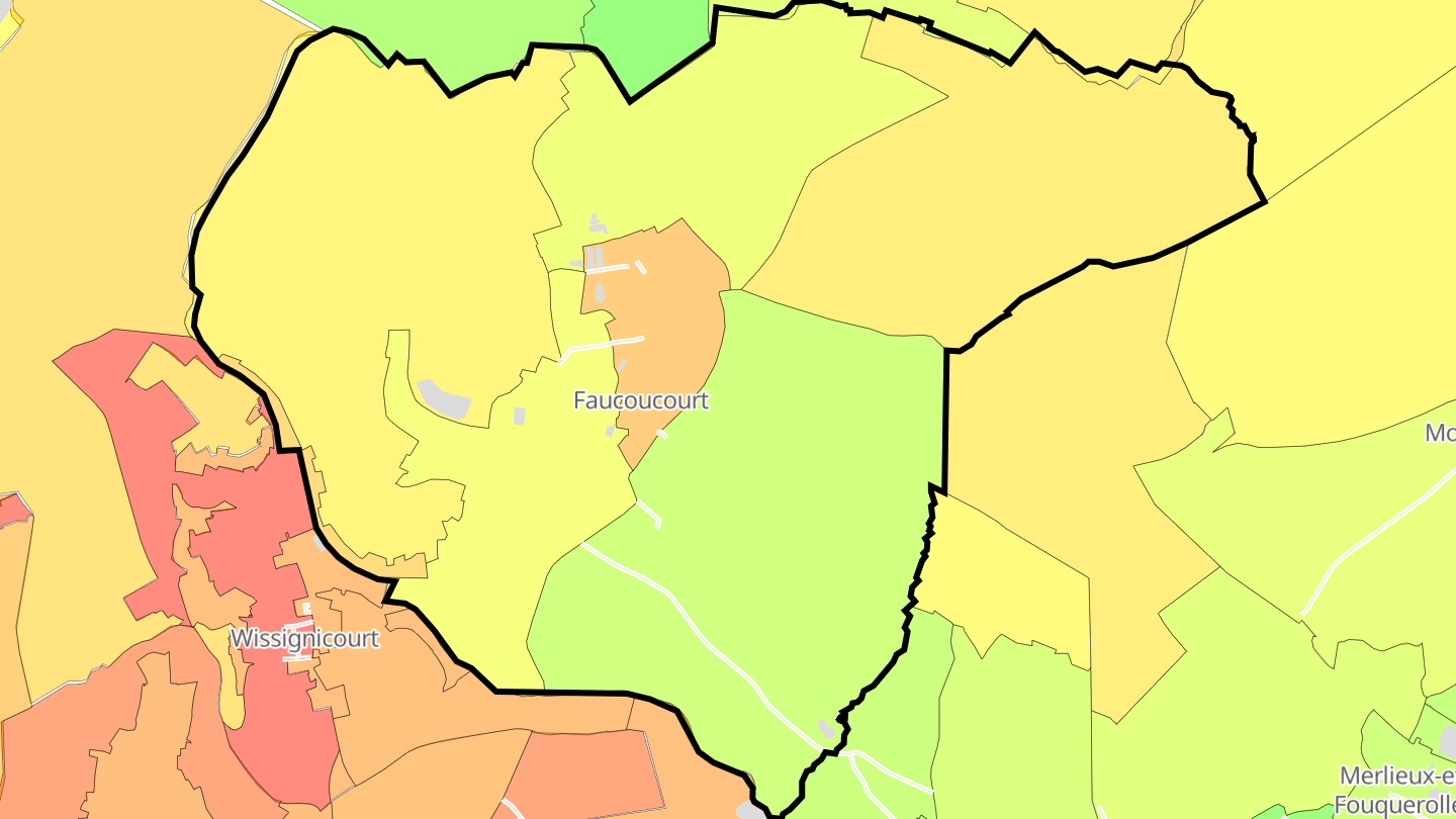 Carte des prix de l'immobilier Faucoucourt