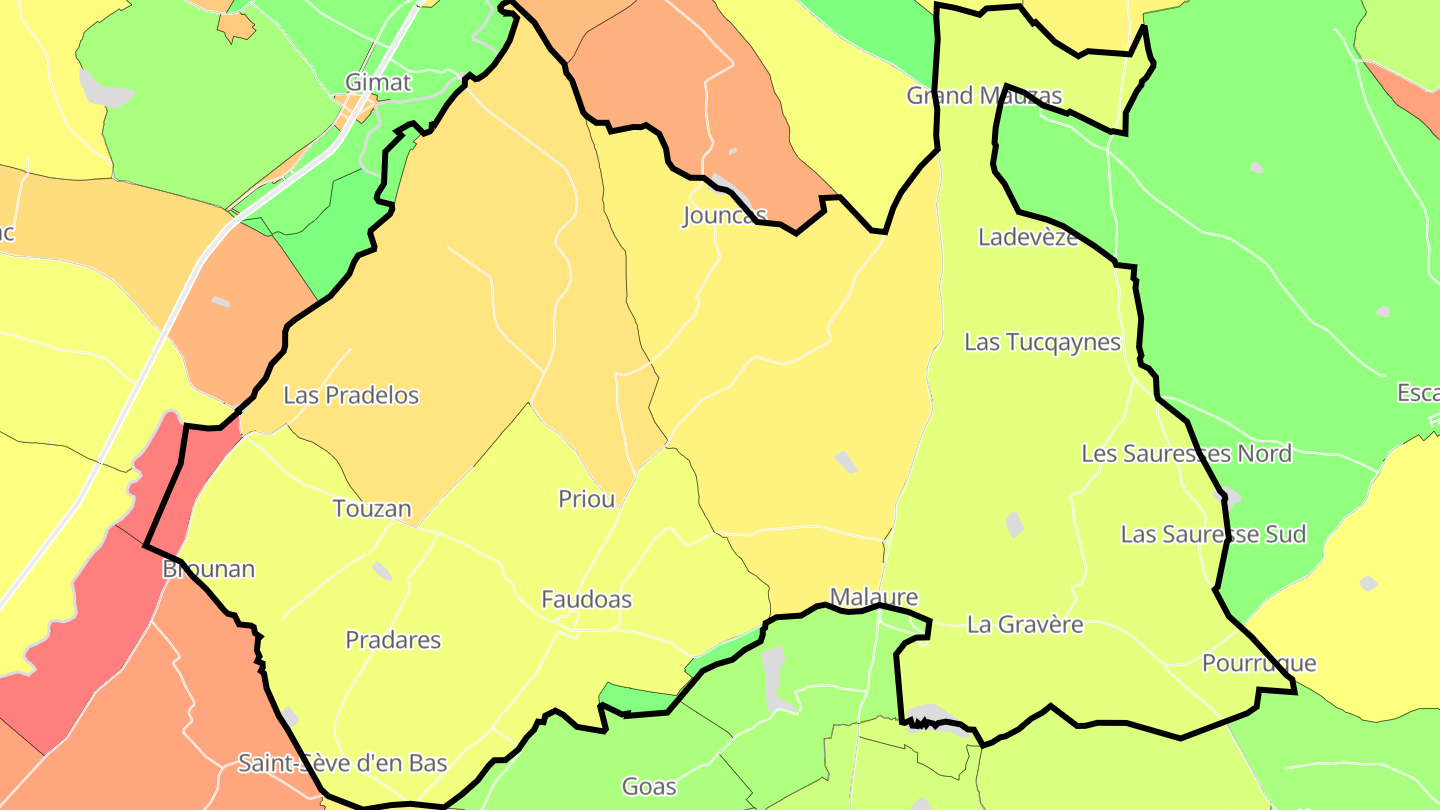 Carte des prix de l'immobilier Faudoas
