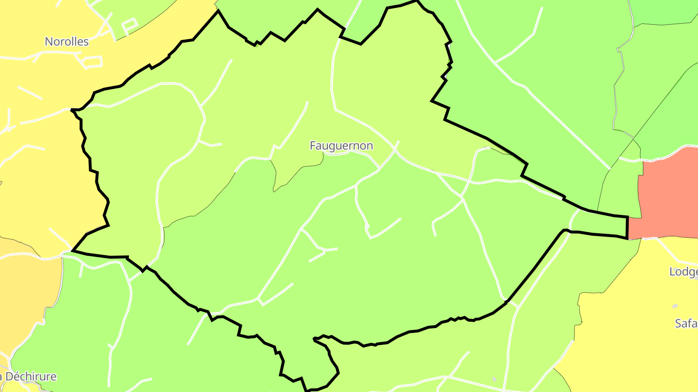 Carte des prix de l'immobilier Fauguernon