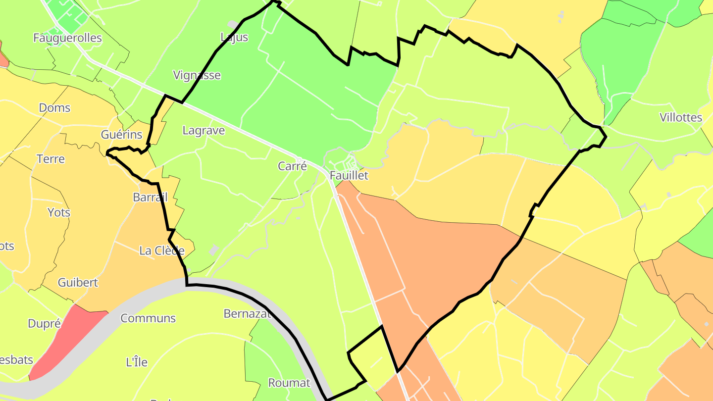 Carte des prix de l'immobilier Fauillet