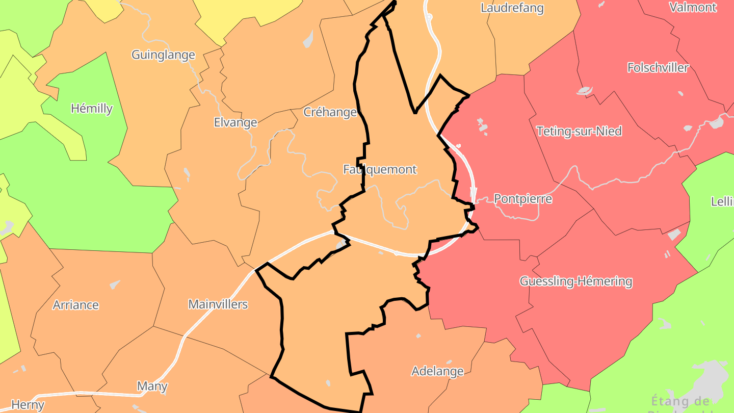 Carte des prix de l'immobilier Faulquemont