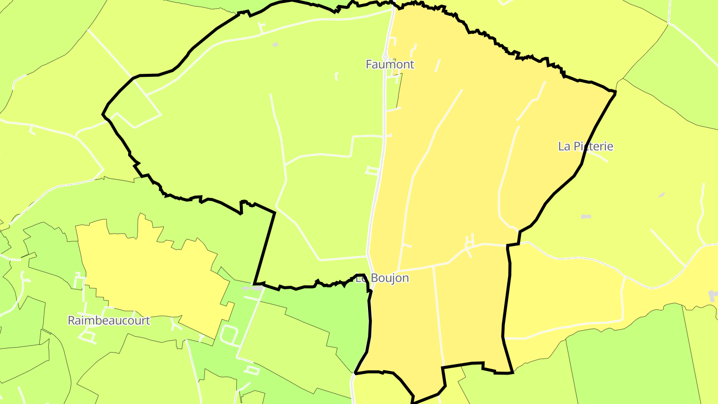 Carte des prix de l'immobilier Faumont
