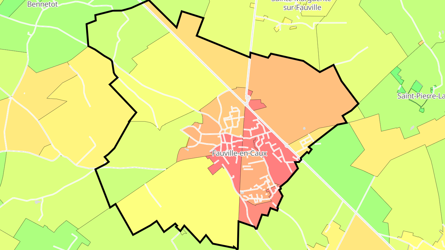 Carte des prix de l'immobilier Fauville-en-Caux