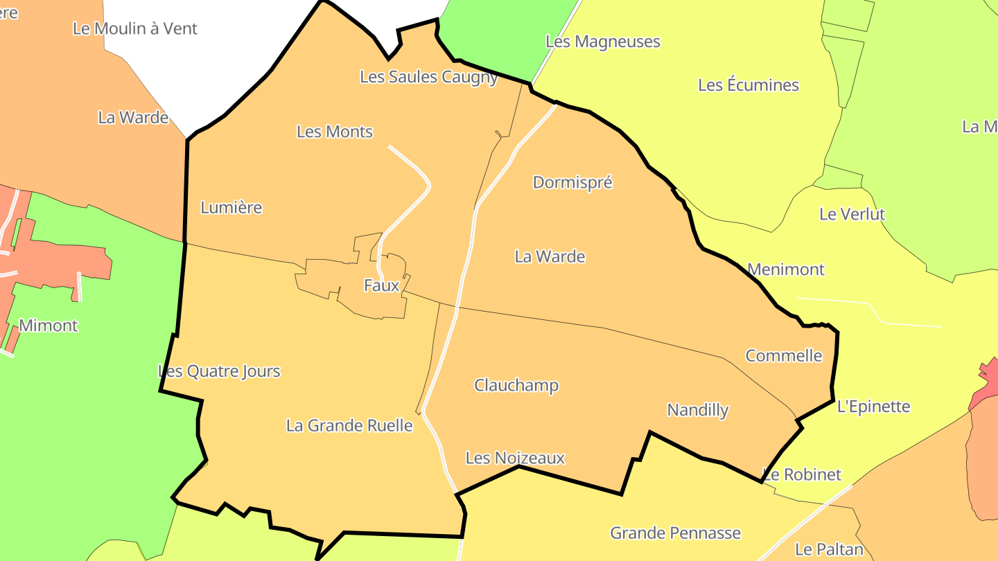 Carte des prix de l'immobilier Faux