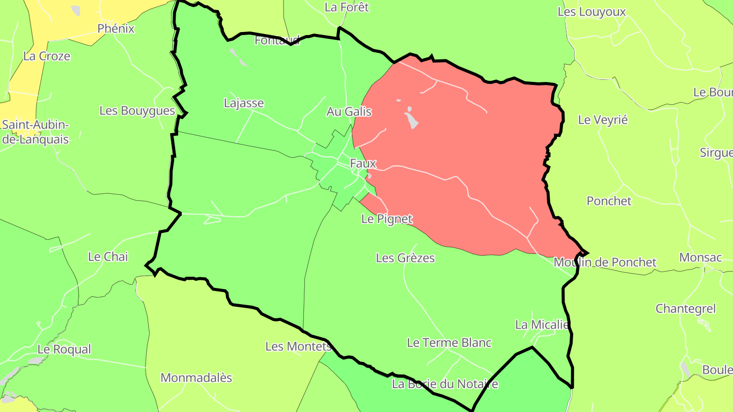 Carte des prix de l'immobilier Faux