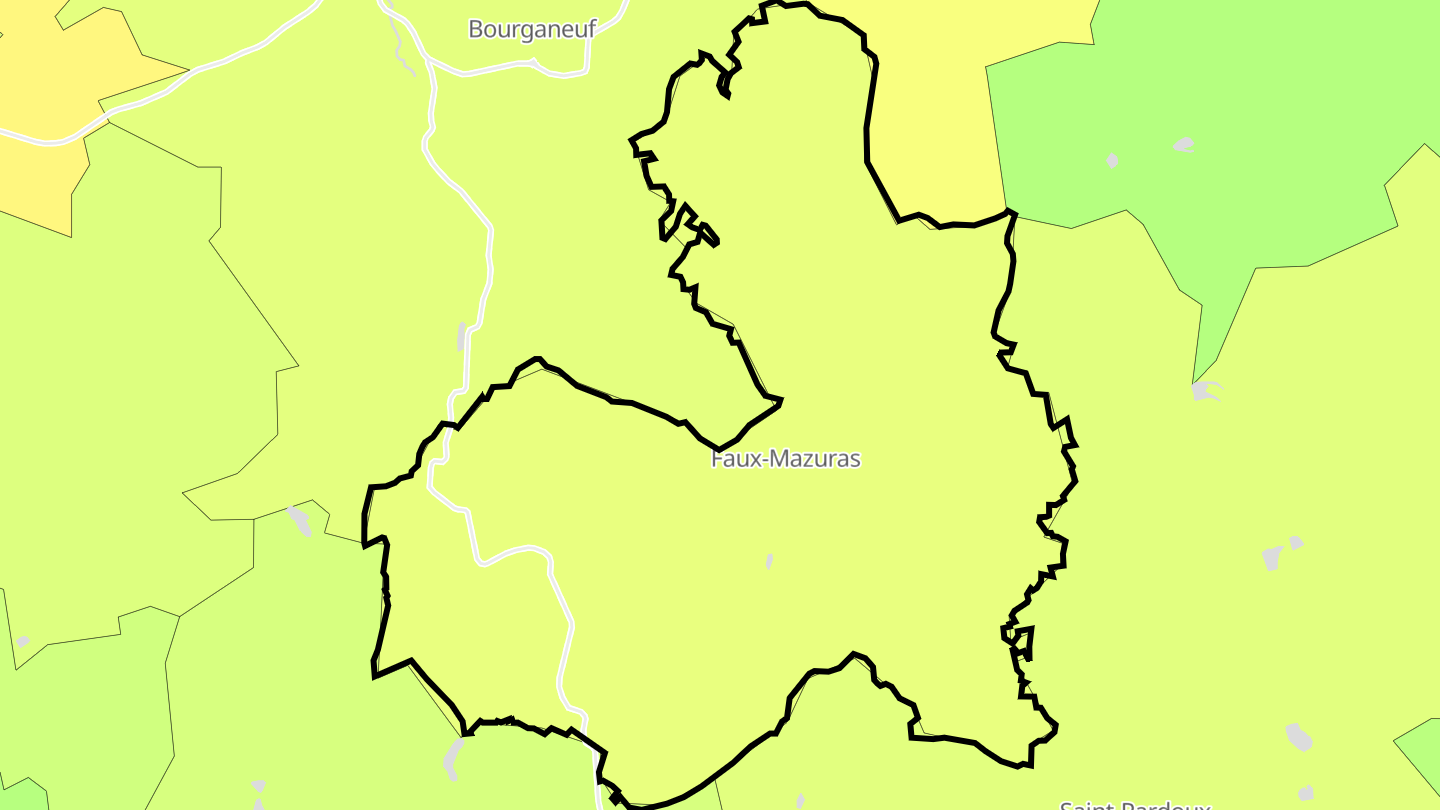 Carte des prix de l'immobilier Faux-Mazuras