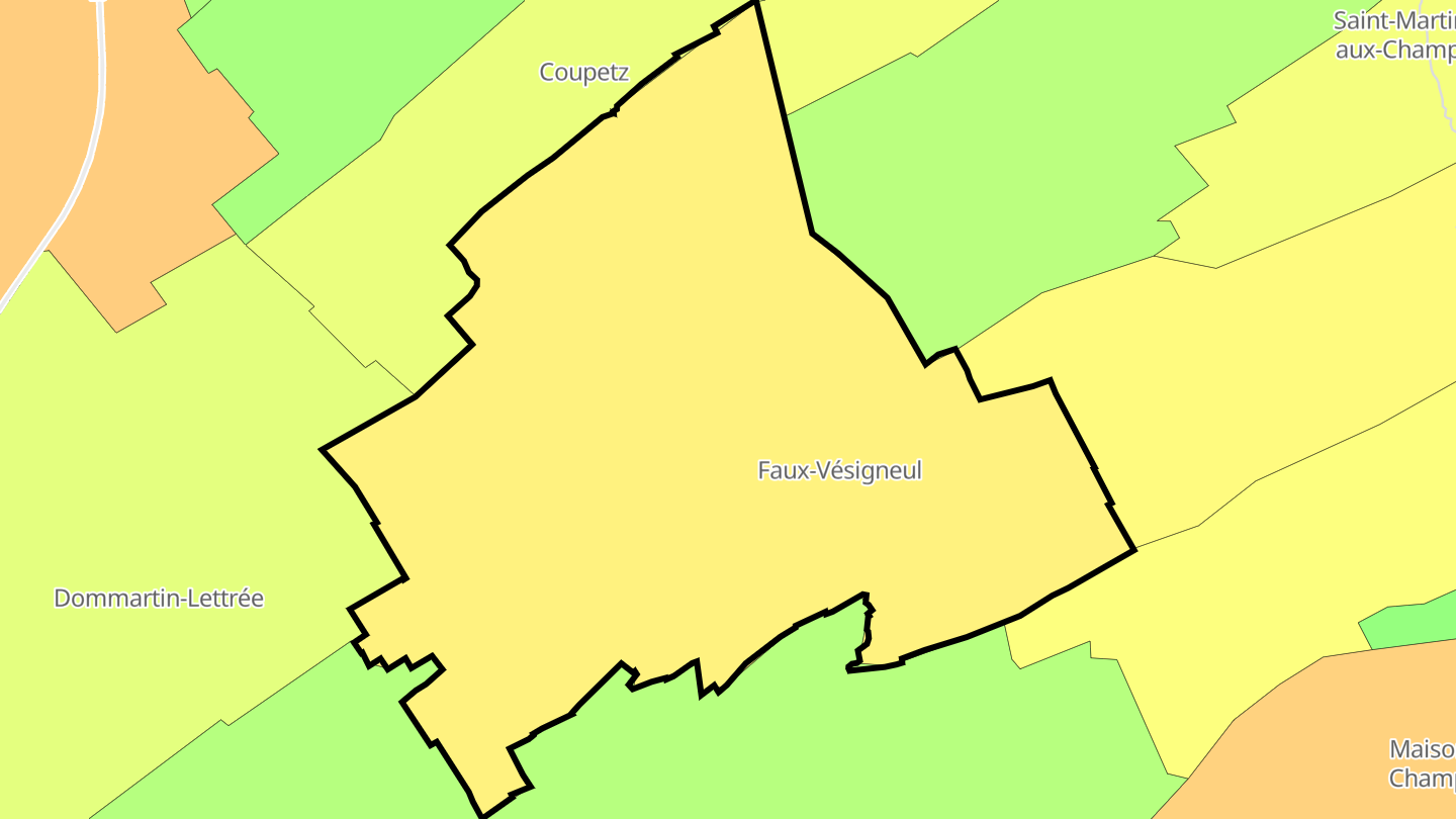 Carte des prix de l'immobilier Faux-Vésigneul