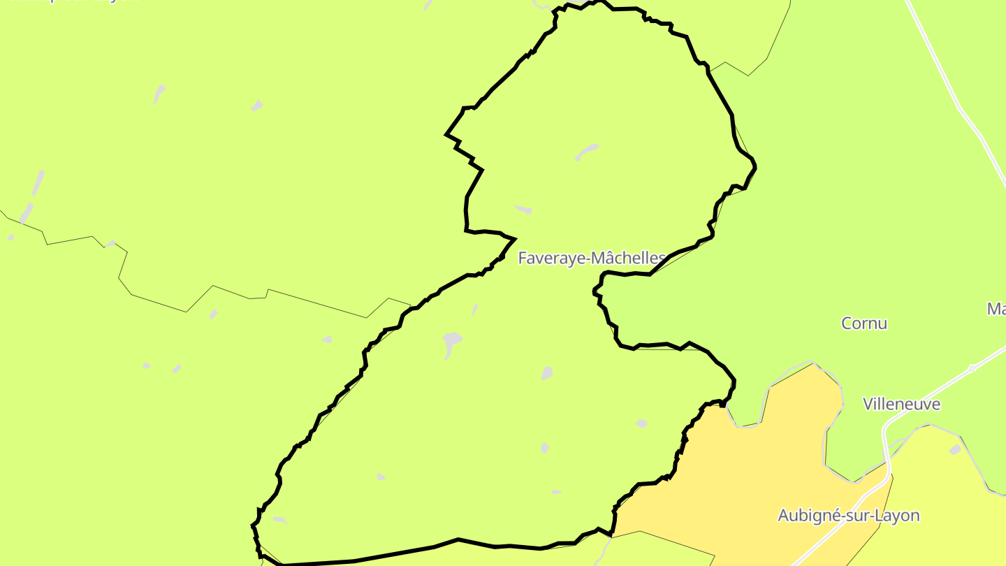 Carte des prix de l'immobilier Faveraye-Mâchelles