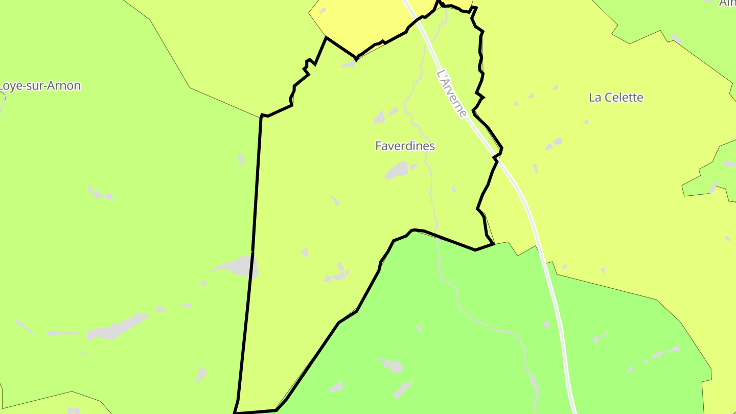 Carte des prix de l'immobilier Faverdines