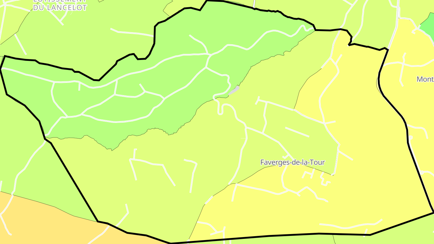 Carte des prix de l'immobilier Faverges-de-la-Tour